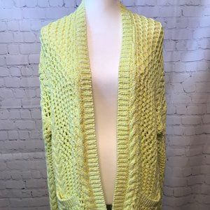 Anthropologie Yellow Open Weave Beach Cardigan XS/S